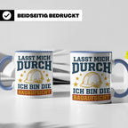 Bauaufsicht Tasse mit Spruch Lasst mich durch für Bauleiter, – Blau [farbe:blau]