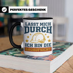 Bauaufsicht Tasse mit Spruch Lasst mich durch für Bauleiter, – Schwarz [farbe:schwarz]
