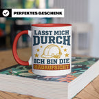 Bauaufsicht Tasse mit Spruch Lasst mich durch für Bauleiter, – Rot [farbe:rot]