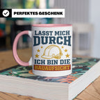 Bauaufsicht Tasse mit Spruch Lasst mich durch für Bauleiter, – Rosa [farbe:rosa]
