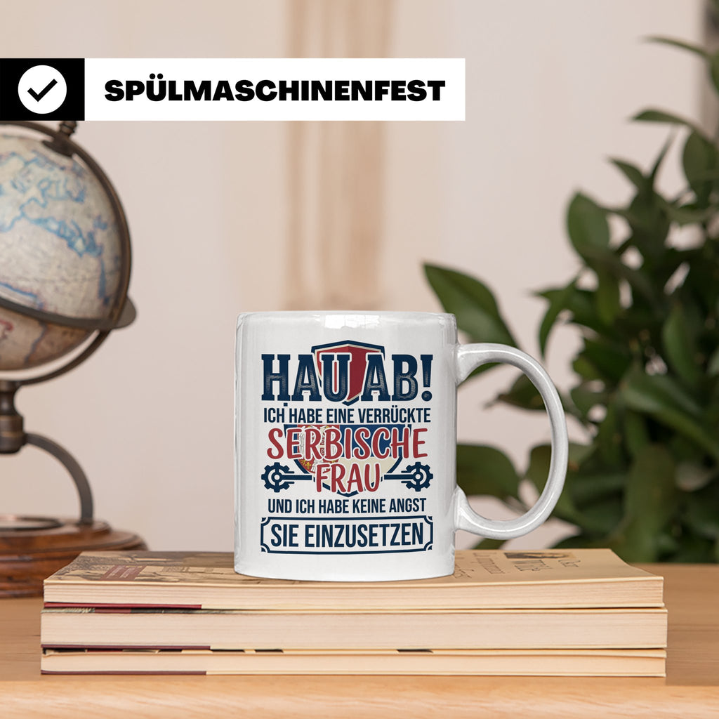 Verrückte Serbische Frau Tasse für Ehemann Lustiger Spruch S – Weiß [farbe:weiß]