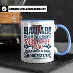 Verrückte Serbische Frau Tasse für Ehemann Lustiger Spruch S – Blau [farbe:blau]