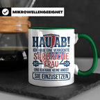 Verrückte Serbische Frau Tasse für Ehemann Lustiger Spruch S – Grün [farbe:grün]