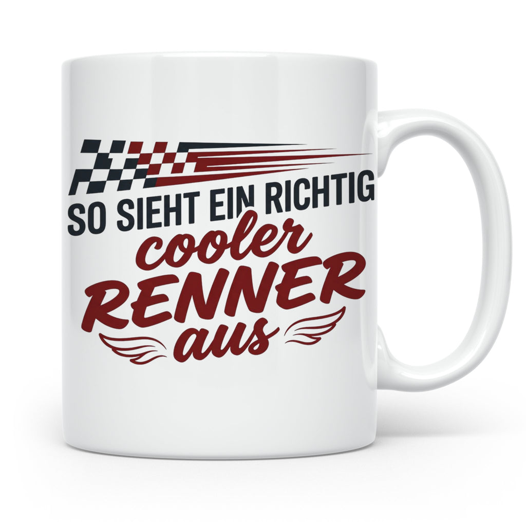 Rennfahrer Tasse So sieht ein cooler Renner aus Motorsport G – Weiß [farbe:weiß]