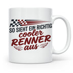 Rennfahrer Tasse So sieht ein cooler Renner aus Motorsport G – Weiß [farbe:weiß]