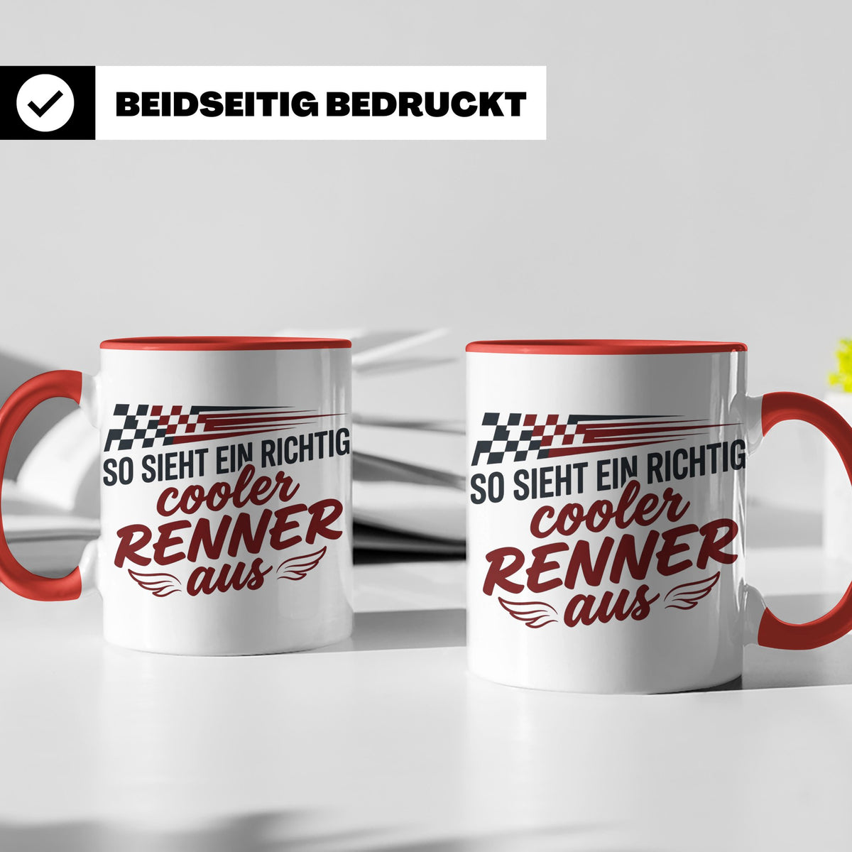 Rennfahrer Tasse So sieht ein cooler Renner aus Motorsport G – Rot [farbe:rot]