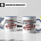 Rennfahrer Tasse So sieht ein cooler Renner aus Motorsport G – Blau [farbe:blau]