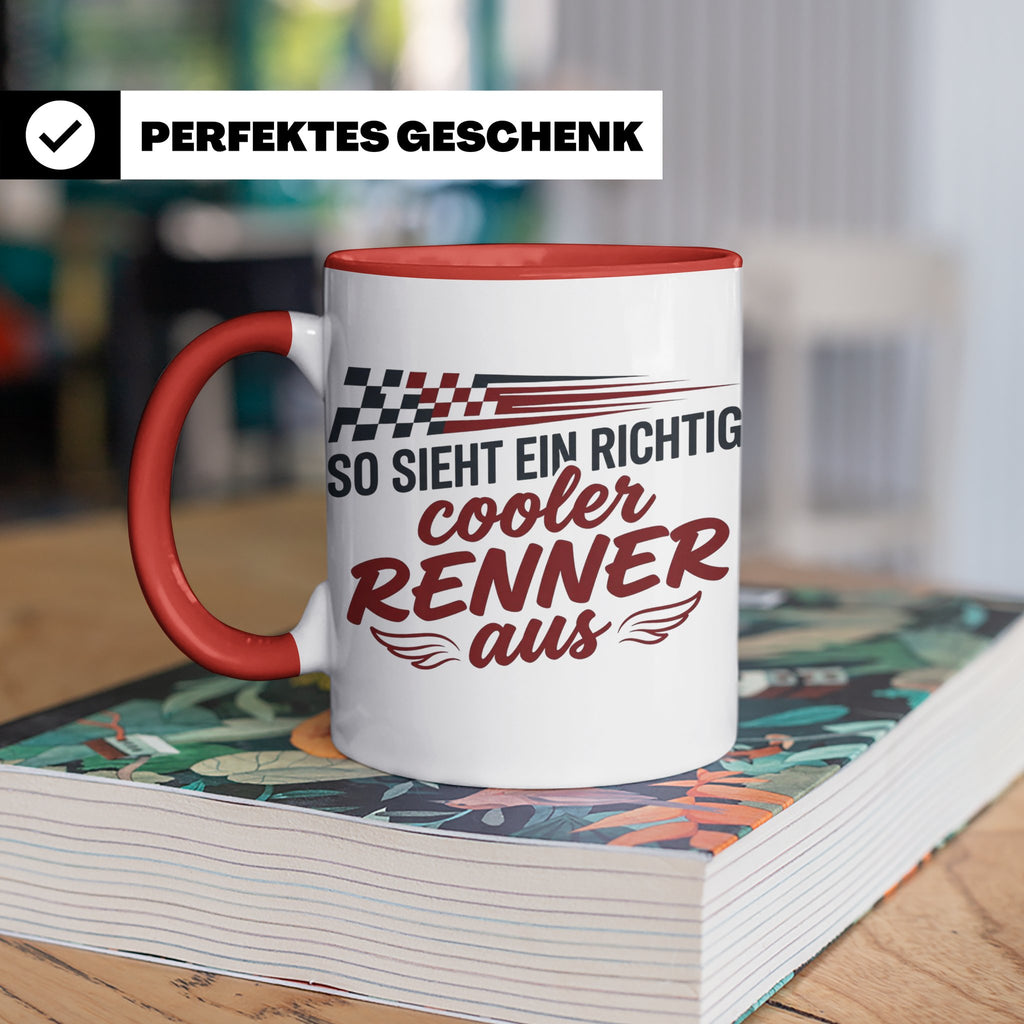 Rennfahrer Tasse So sieht ein cooler Renner aus Motorsport G – Rot [farbe:rot]