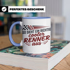 Rennfahrer Tasse So sieht ein cooler Renner aus Motorsport G – Blau [farbe:blau]