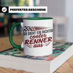 Rennfahrer Tasse So sieht ein cooler Renner aus Motorsport G – Grün [farbe:grün]
