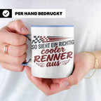 Rennfahrer Tasse So sieht ein cooler Renner aus Motorsport G – Blau [farbe:blau]
