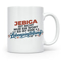 Jebiga Tasse mit Spruch Lebenseinstellung | Lustiges Balkan  – Weiß [farbe:weiß]