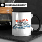 Jebiga Tasse mit Spruch Lebenseinstellung | Lustiges Balkan  – Schwarz [farbe:schwarz]