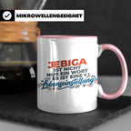 Jebiga Tasse mit Spruch Lebenseinstellung | Lustiges Balkan  – Rosa [farbe:rosa]