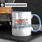 Jebiga Tasse mit Spruch Lebenseinstellung | Lustiges Balkan  – Blau [farbe:blau]