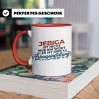 Jebiga Tasse mit Spruch Lebenseinstellung | Lustiges Balkan  – Rot [farbe:rot]