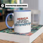 Jebiga Tasse mit Spruch Lebenseinstellung | Lustiges Balkan  – Blau [farbe:blau]