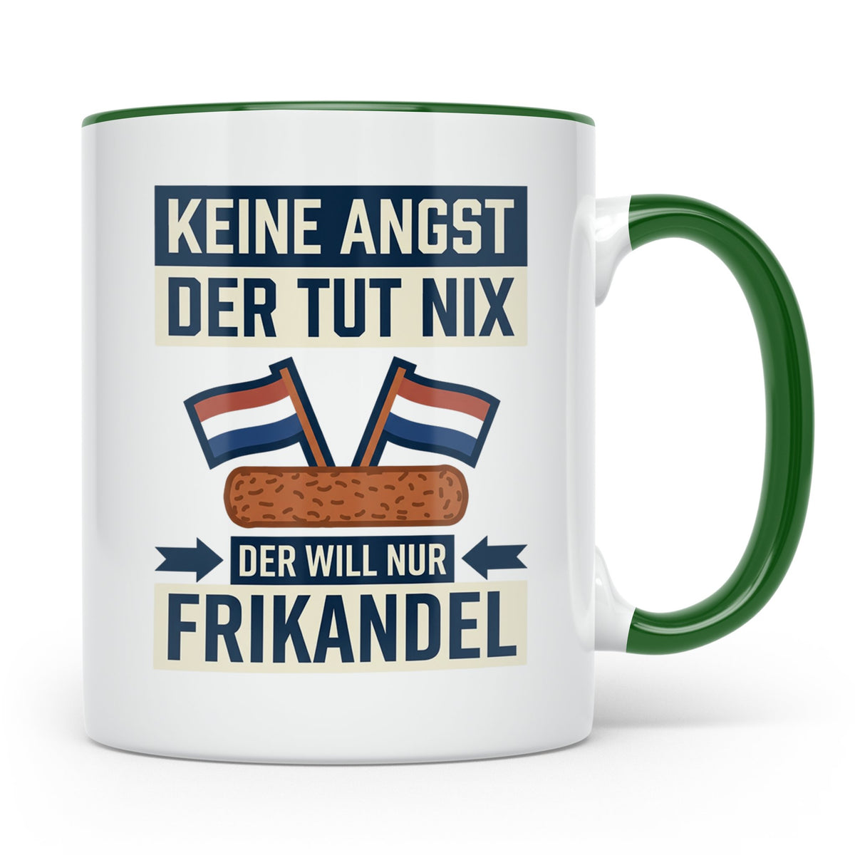 Frikandel Tasse Keine Angst der tut nix, lustiger Holland Sp – Grün [farbe:grün]