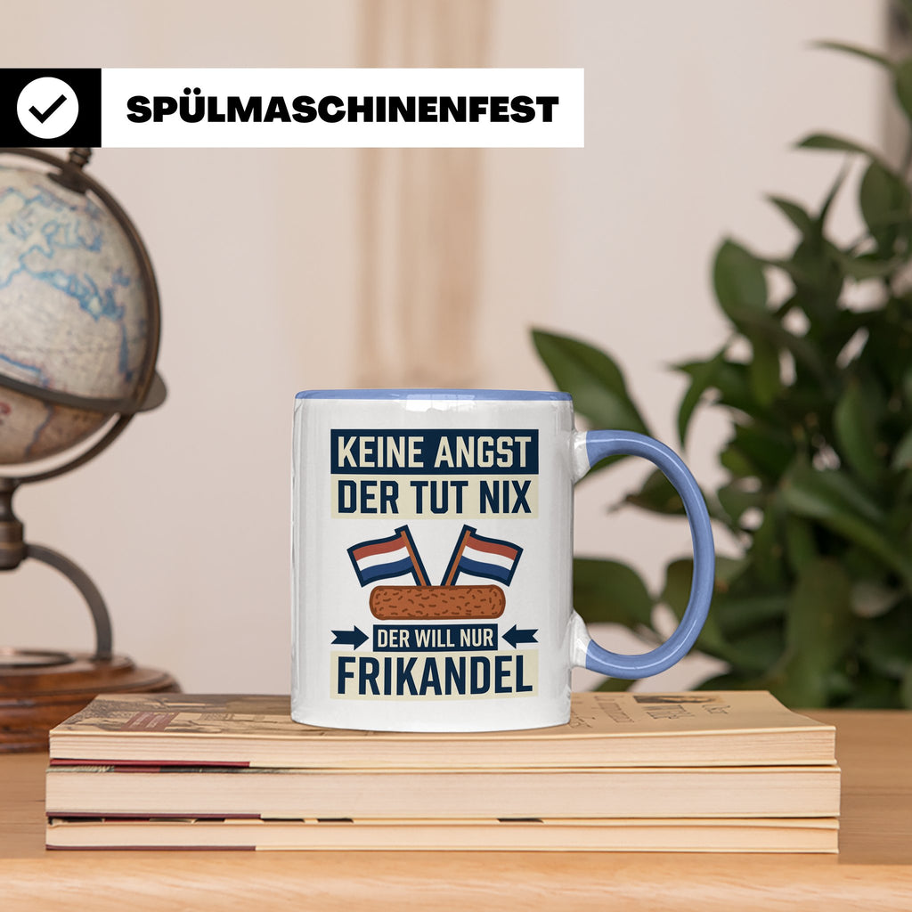 Frikandel Tasse Keine Angst der tut nix, lustiger Holland Sp – Blau [farbe:blau]