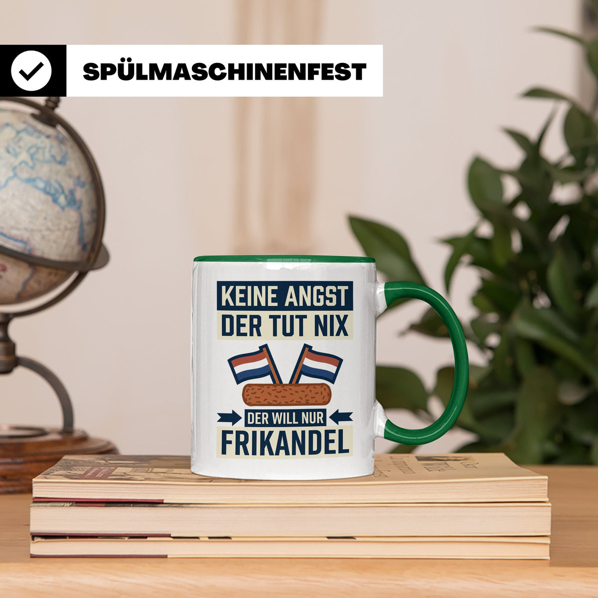 Frikandel Tasse Keine Angst der tut nix, lustiger Holland Sp – Grün [farbe:grün]
