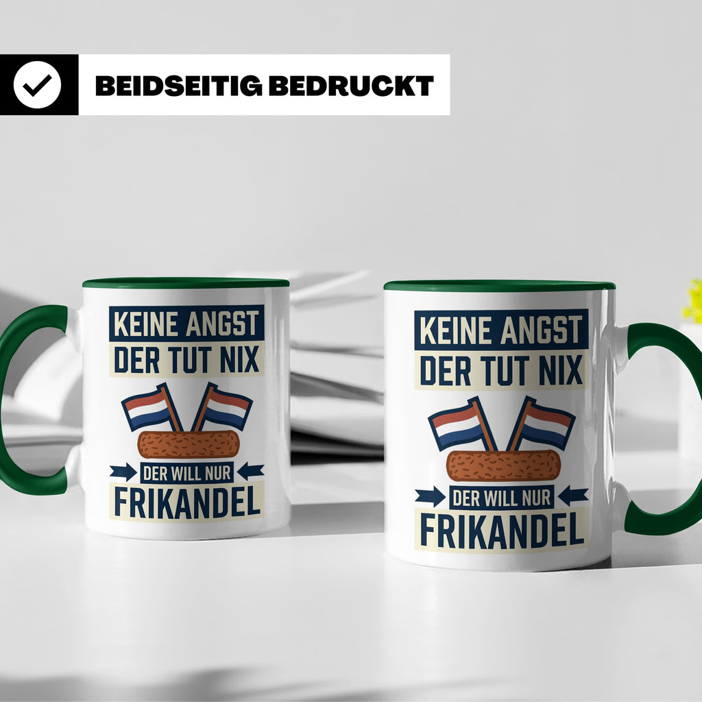 Frikandel Tasse Keine Angst der tut nix, lustiger Holland Sp – Grün [farbe:grün]