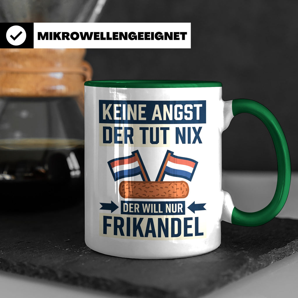 Frikandel Tasse Keine Angst der tut nix, lustiger Holland Sp – Grün [farbe:grün]