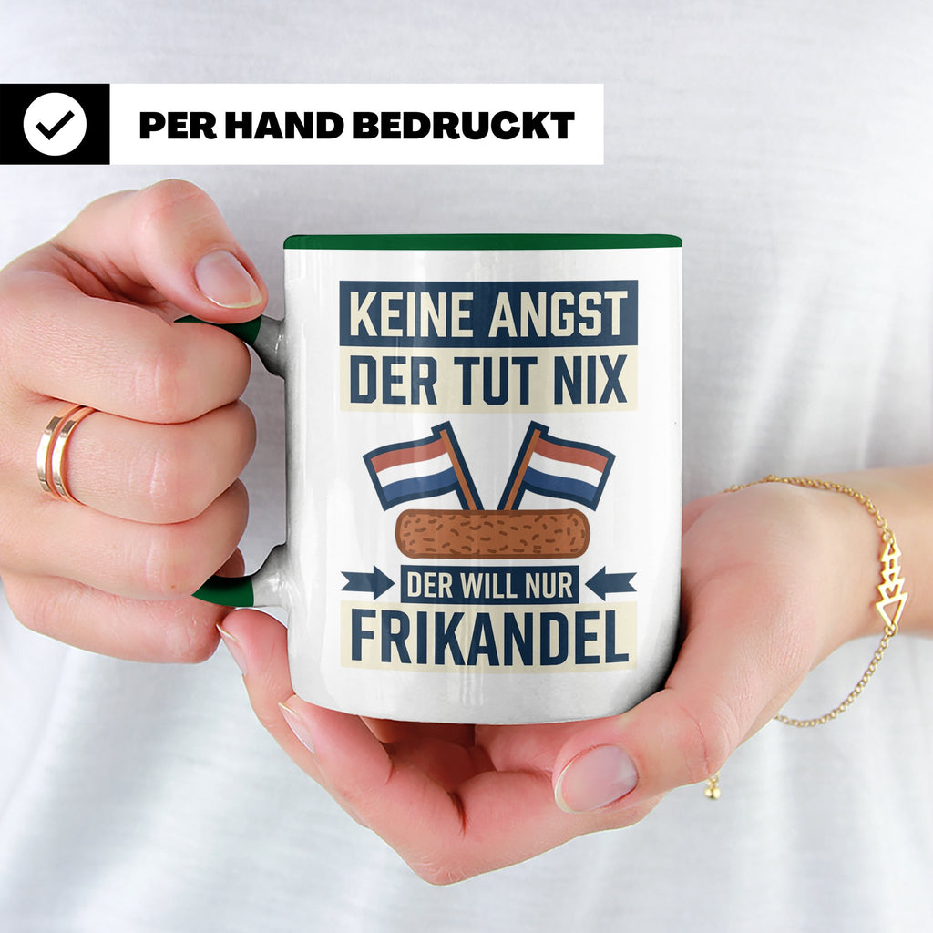 Frikandel Tasse Keine Angst der tut nix, lustiger Holland Sp – Grün [farbe:grün]