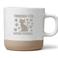 Katzen Tasse Trinknapf für Katzenpersonal Lustiges Geschenk für Katzenbesitzer Kaffeetasse Katzenliebhaber Büro Humor Keramiktasse mit Spruch