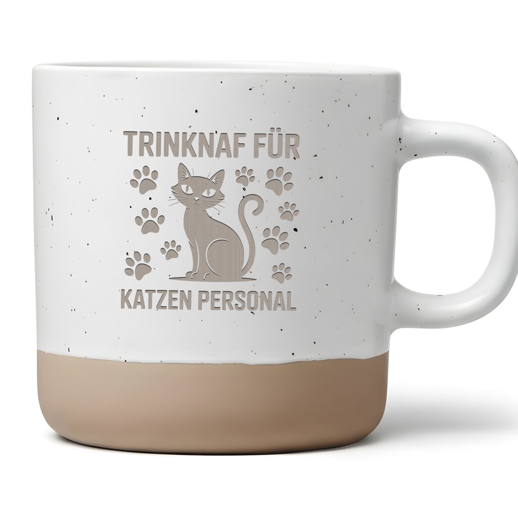 Katzen Tasse Trinknapf für Katzenpersonal Lustiges Geschenk für Katzenbesitzer Kaffeetasse Katzenliebhaber Büro Humor Keramiktasse mit Spruch