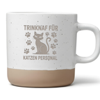 Katzen Tasse Trinknapf für Katzenpersonal Lustiges Geschenk für Katzenbesitzer Kaffeetasse Katzenliebhaber Büro Humor Keramiktasse mit Spruch