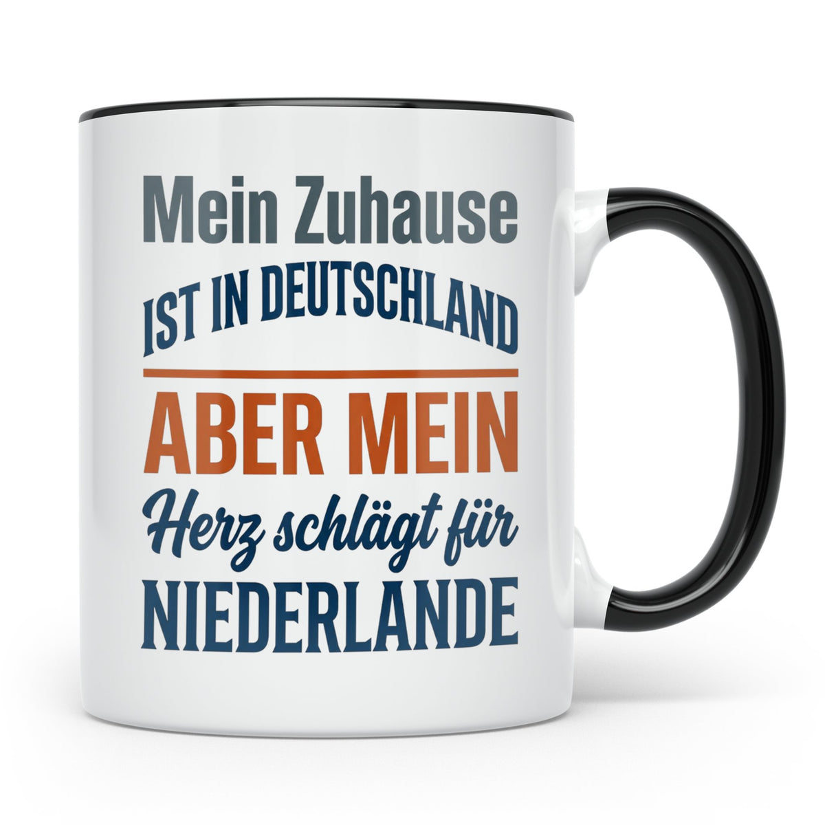 Niederlande Tasse Herz schlägt für Holland Spruch Zuhause De – Schwarz [farbe:schwarz]