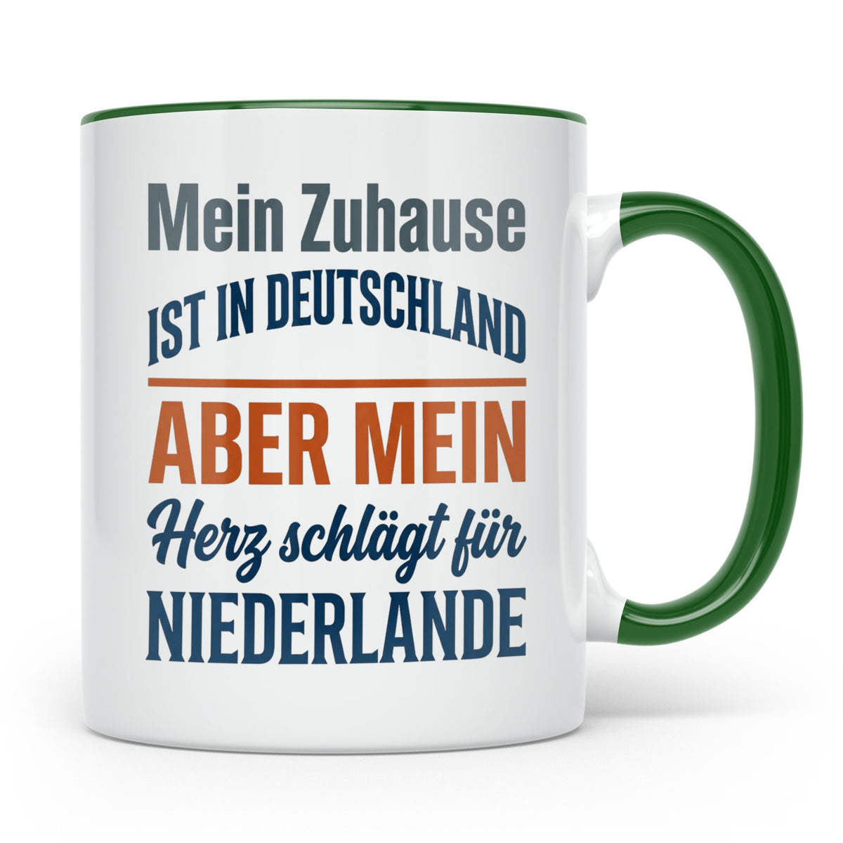 Niederlande Tasse Herz schlägt für Holland Spruch Zuhause De – Grün [farbe:grün]