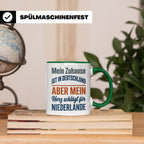 Niederlande Tasse Herz schlägt für Holland Spruch Zuhause De – Grün [farbe:grün]