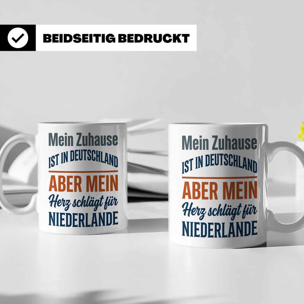 Niederlande Tasse Herz schlägt für Holland Spruch Zuhause De – Weiß [farbe:weiß]