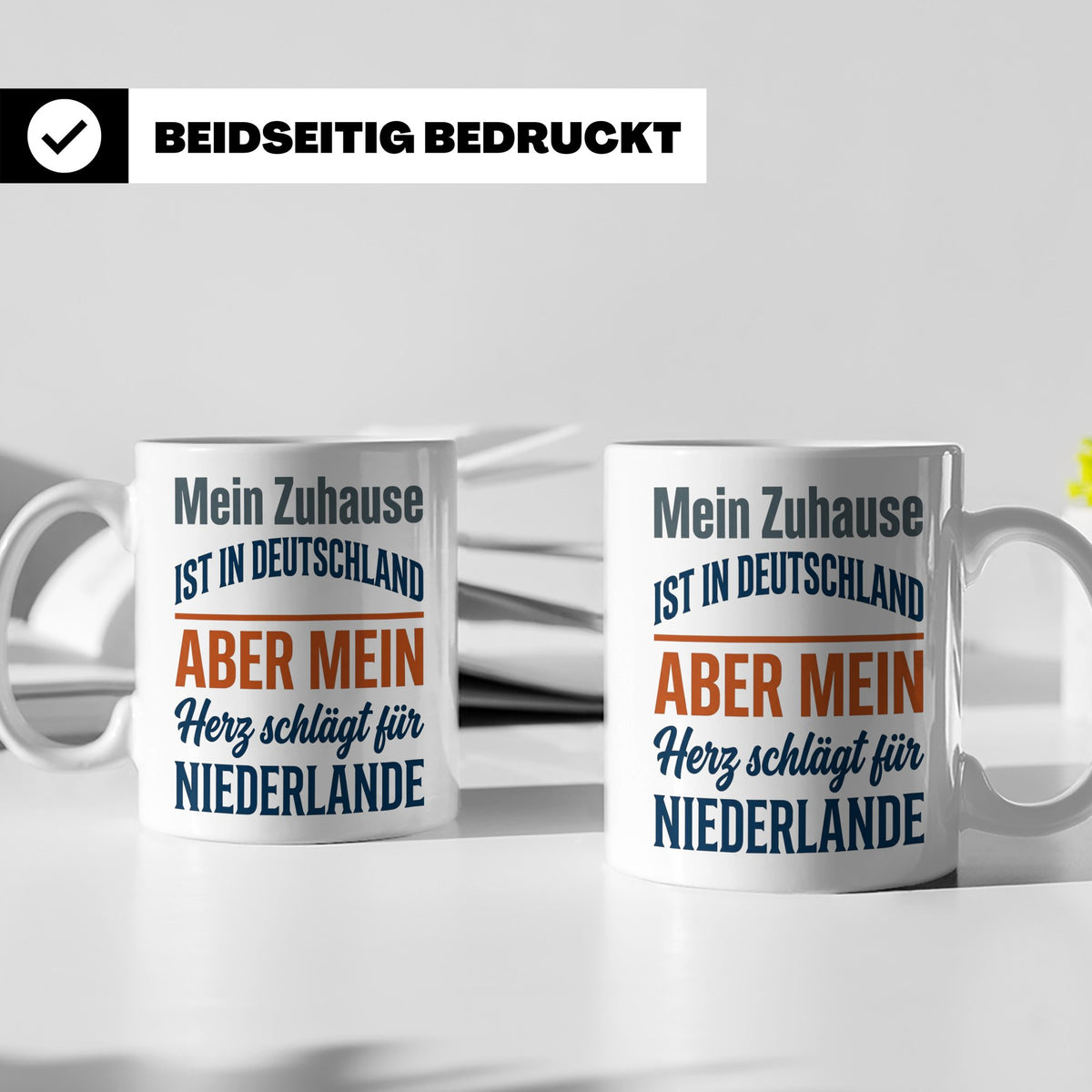 Niederlande Tasse Herz schlägt für Holland Spruch Zuhause De – Weiß [farbe:weiß]