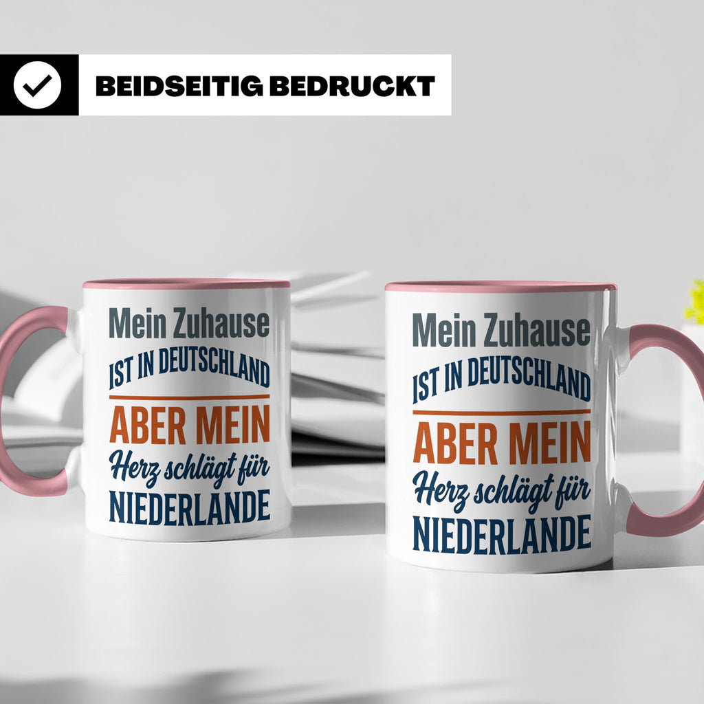 Niederlande Tasse Herz schlägt für Holland Spruch Zuhause De – Rosa [farbe:rosa]