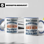 Niederlande Tasse Herz schlägt für Holland Spruch Zuhause De – Blau [farbe:blau]