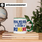 Rumäne Tasse Egal wie geil du bist Spruch, lustiges Geschenk – Grün [farbe:grün]