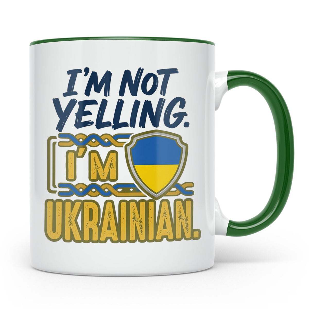 Ukrainer Tasse 'I'm not yelling' lustig | Ukrainische Flagge – Grün [farbe:grün]