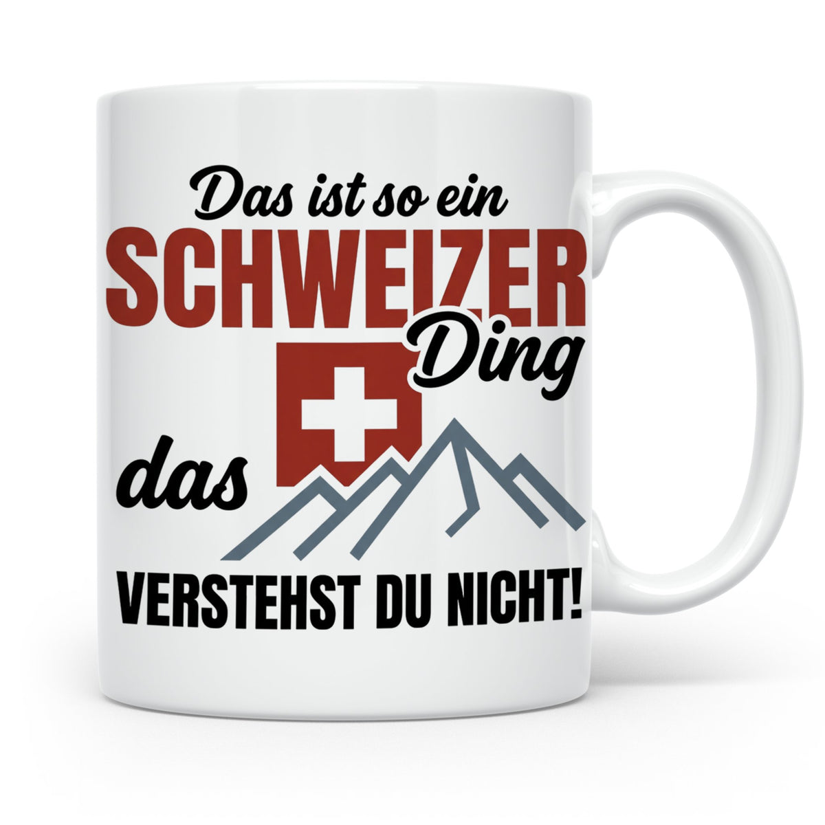 Schweizer Tasse mit Spruch "Schweizer Ding", Geschenk für Sc – Weiß [farbe:weiß]