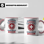 Schweiz Tasse mit Spruch Ich brauche keine Therapie | Lustig – Rosa [farbe:rosa]