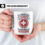 Schweiz Tasse mit Spruch Ich brauche keine Therapie | Lustig – Weiß [farbe:weiß]