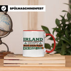 Irland ruft Tasse für Auswanderer & Urlauber, Keltischer Kno – Rot [farbe:rot]