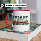 Irland ruft Tasse für Auswanderer & Urlauber, Keltischer Kno – Rot [farbe:rot]