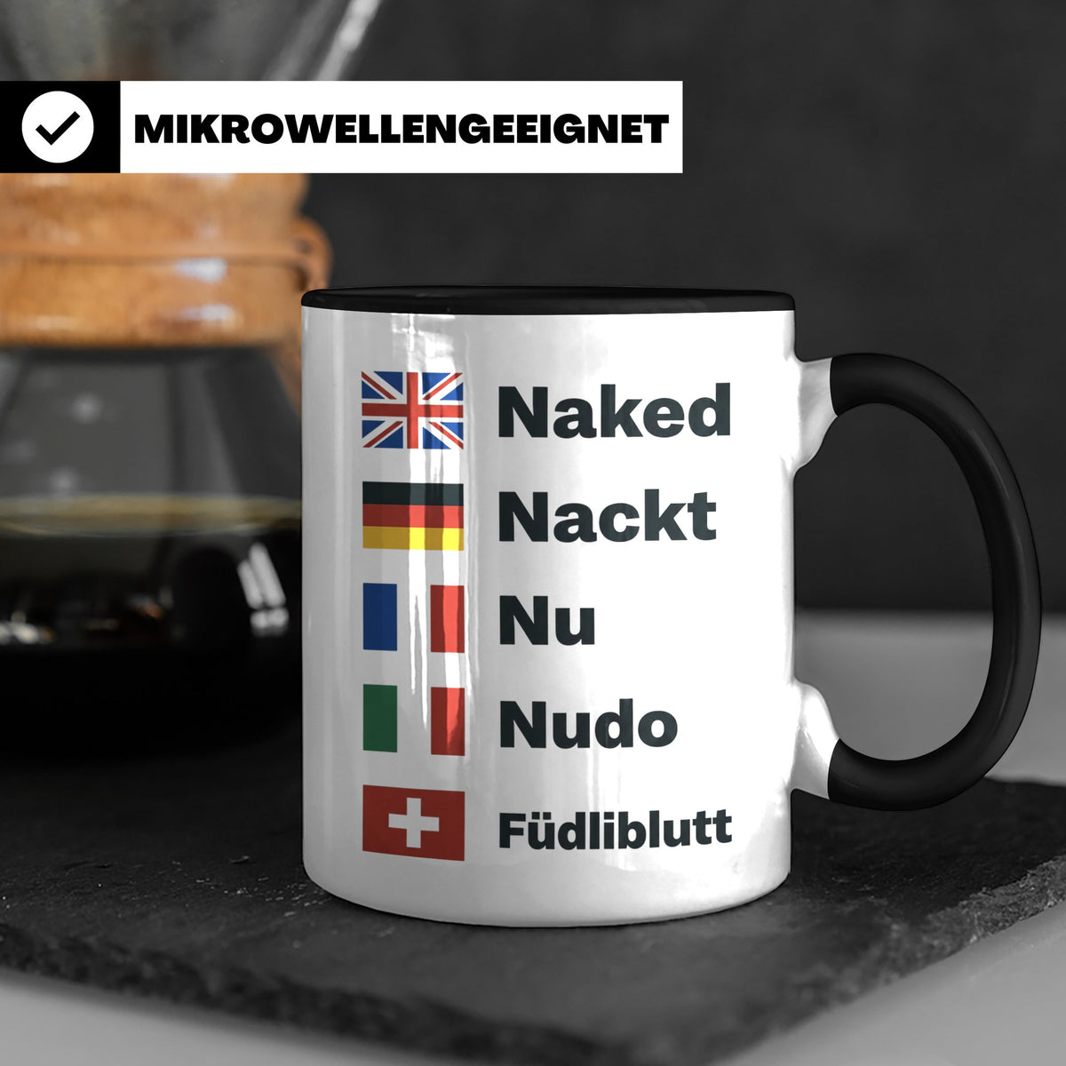 Füdliblutt Tasse Schwiizerdütsch Spruch | Lustiger Schweizer – Schwarz [farbe:schwarz]