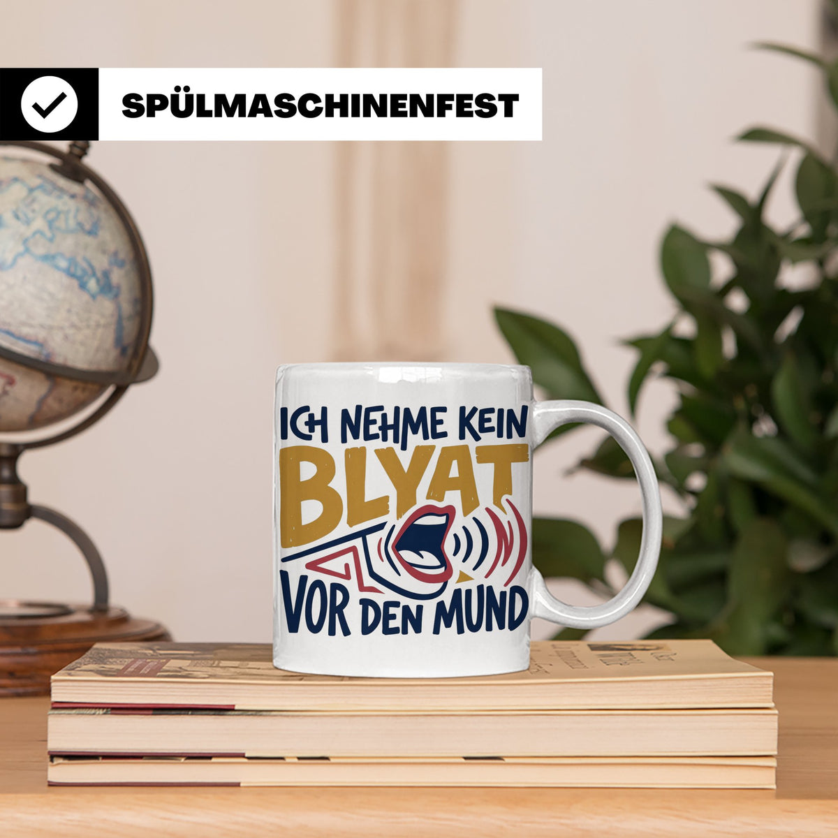 Blyat Tasse mit Spruch Ich nehme kein Blyat vor den Mund. Lu – Weiß [farbe:weiß]