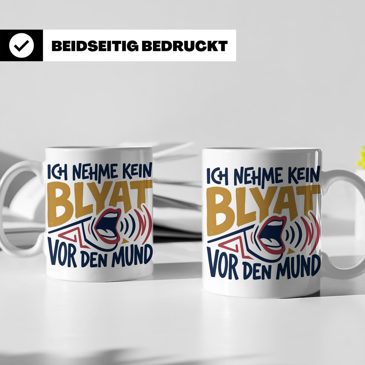 Blyat Tasse mit Spruch Ich nehme kein Blyat vor den Mund. Lu – Weiß [farbe:weiß]