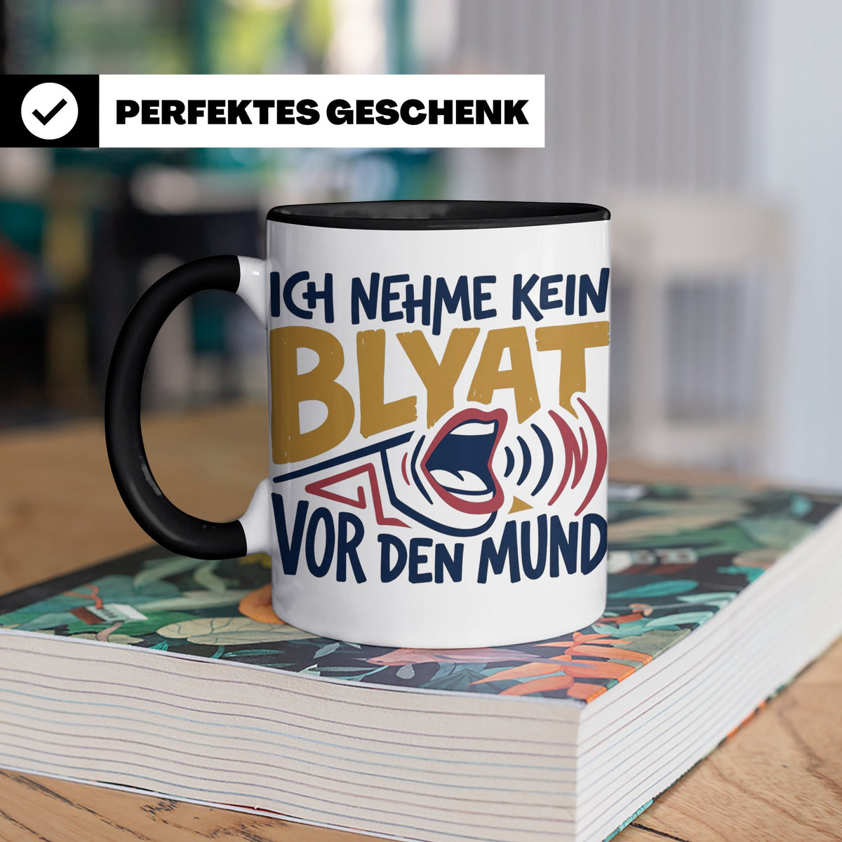Blyat Tasse mit Spruch Ich nehme kein Blyat vor den Mund. Lu – Schwarz [farbe:schwarz]