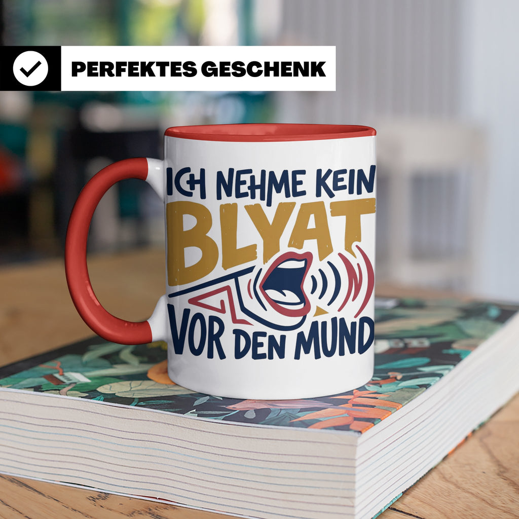 Blyat Tasse mit Spruch Ich nehme kein Blyat vor den Mund. Lu – Rot [farbe:rot]