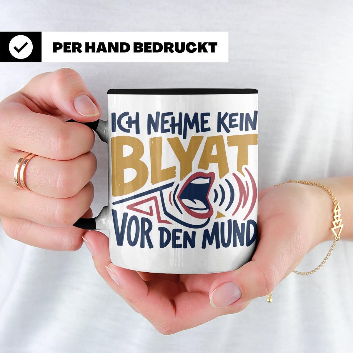 Blyat Tasse mit Spruch Ich nehme kein Blyat vor den Mund. Lu – Schwarz [farbe:schwarz]